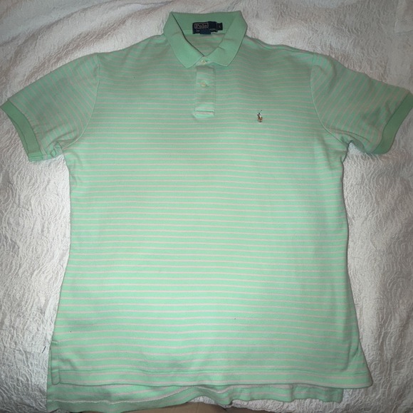 Ralph Lauren Other - Vintage Polo Ralph Lauren Striped Polo Shirt Green Pink Men's Large Y2K
